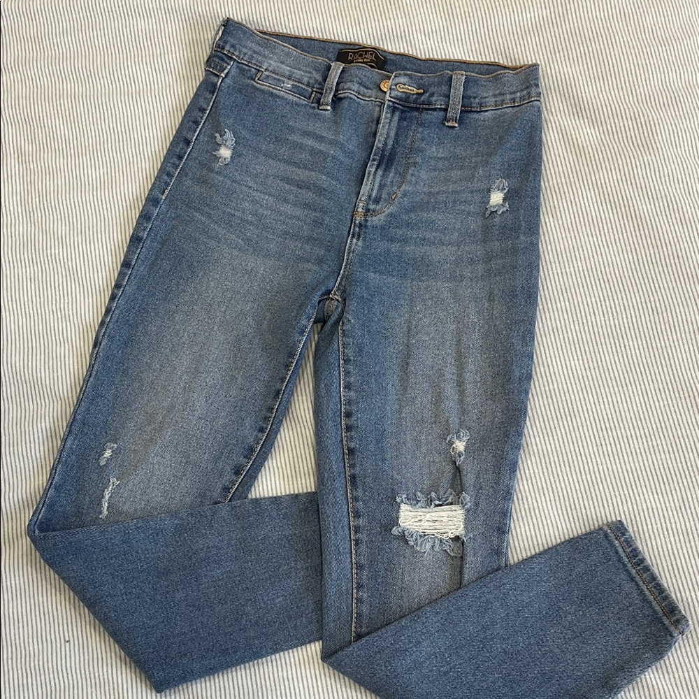 Rachel Roy Blue Distressed Skinny Jeans